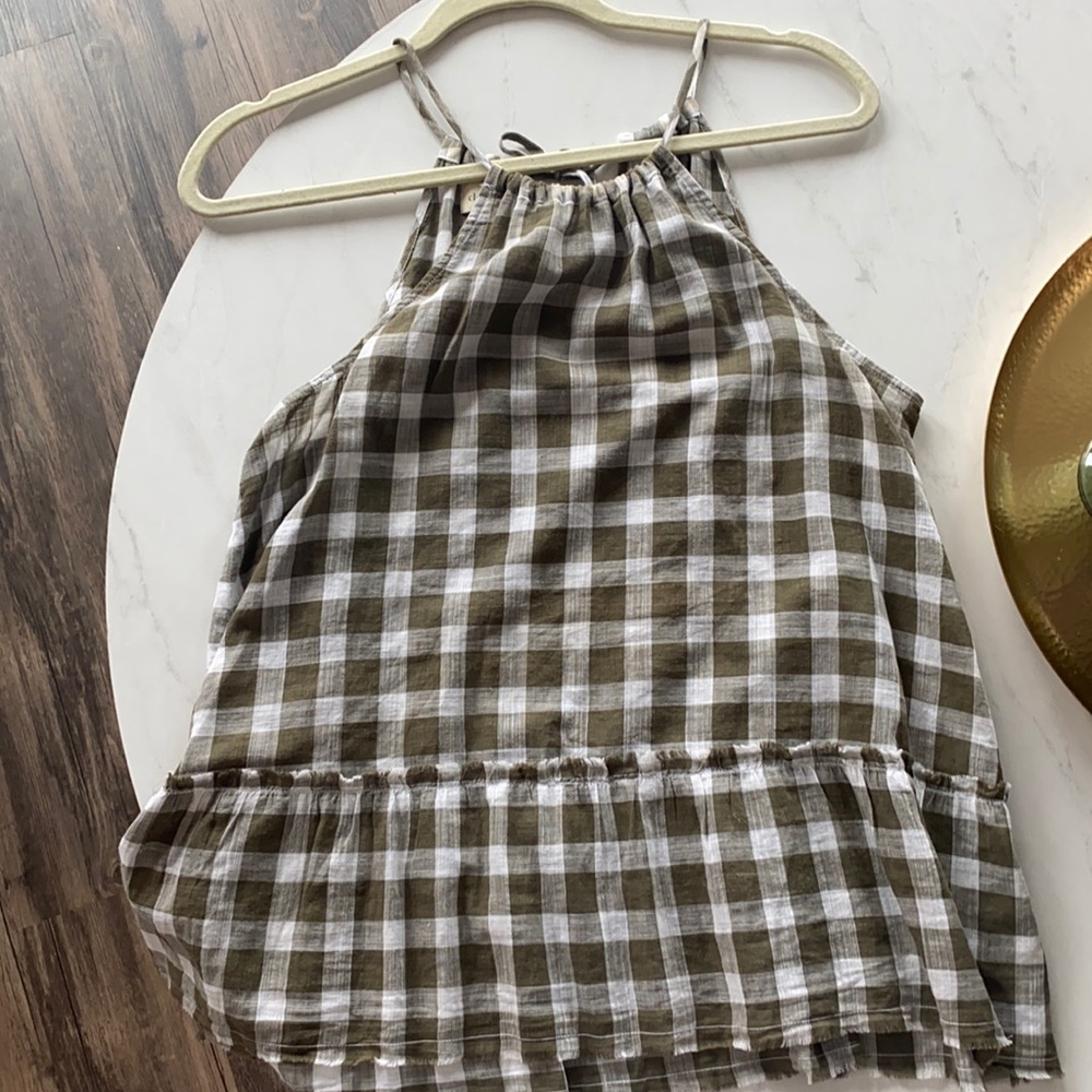 Anthro gingham tank - minor wear